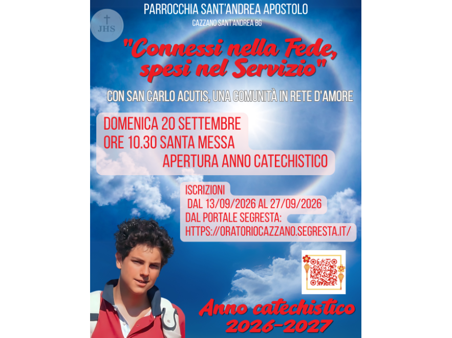 Iscrizione percorsi di Catechismo -  2026-2027